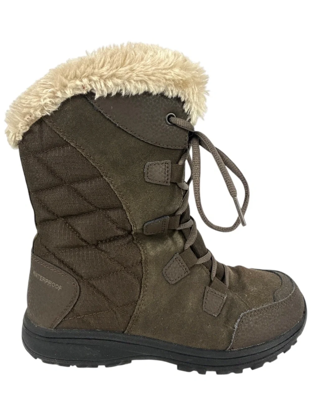Columbia Ice Maiden II Boots 5.5 Waterproof Snow Rain Brown Lace-up Faux Fur